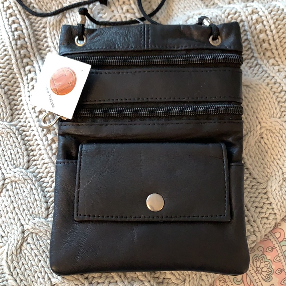 Black leather crossbody bag - Picture 2 of 4